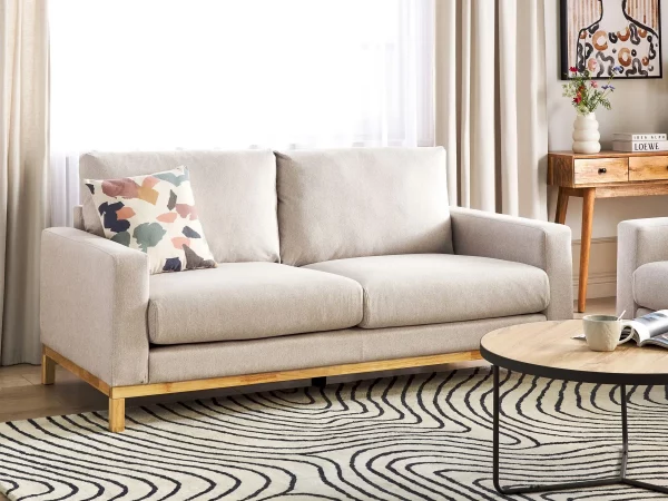 2 Seater Fabric Sofa Beige SIGGARD,DEF
