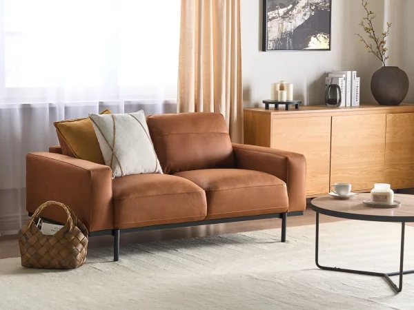 Fabric Sofa SOVIK, 2-seater, Brown, DEF