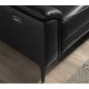 Sofá chaise longue direito em couro preto