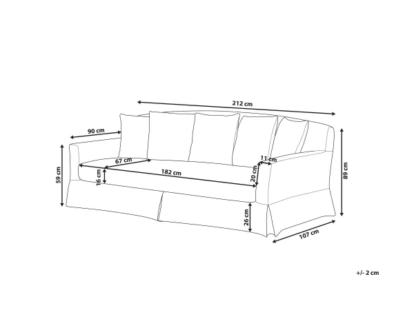 3-Sitzer Sofa GILJA dunkelgrau CH