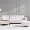 Corner Sofa Right w ottoman ABERDEEN, white boucle DEF