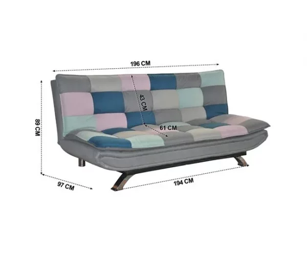 Sofá cama CERVANTES  3 lugares estampagem
