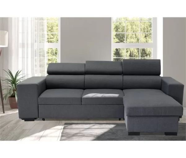 Chaise longue com cama NORWAY reversível 3 lugares cinza