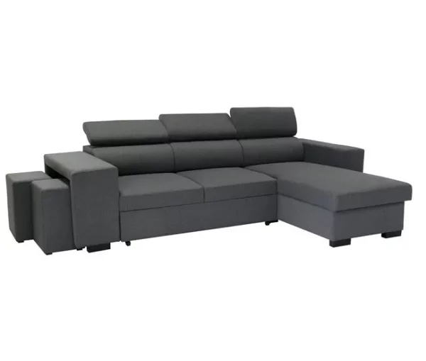 Chaise longue com cama NORWAY reversível 3 lugares cinza