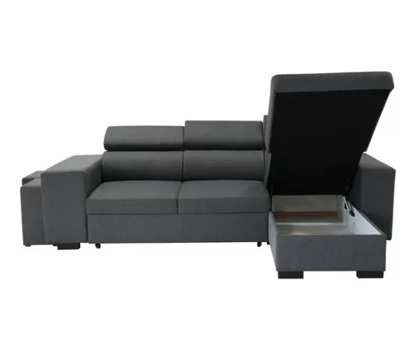 Chaise longue com cama NORWAY reversível 3 lugares cinza