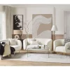 Conjunto de sofás com 6 lugares em tecido bouclé branco LOEN