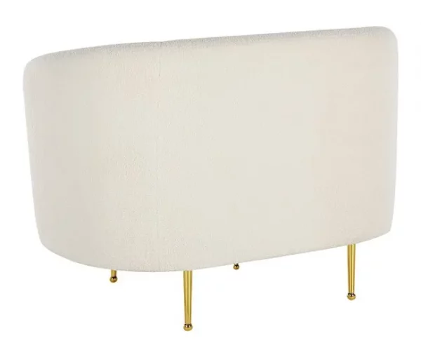 Conjunto de sofás com 6 lugares em tecido bouclé branco LOEN