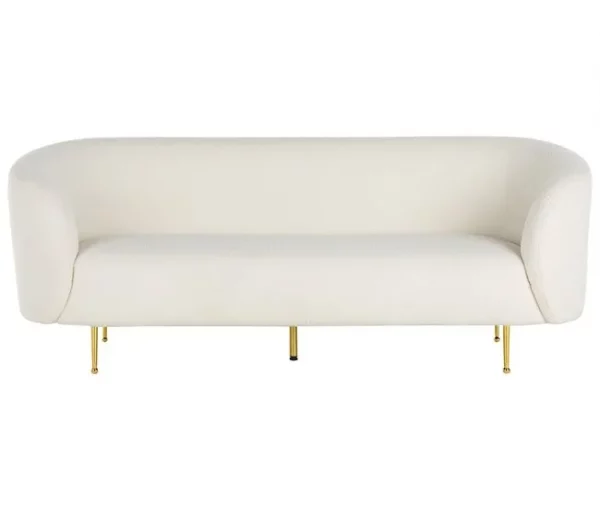 Conjunto de sofás com 6 lugares em tecido bouclé branco LOEN