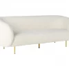 Conjunto de sofás com 6 lugares em tecido bouclé branco LOEN