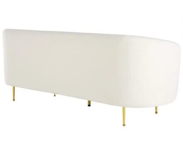 Conjunto de sofás com 6 lugares em tecido bouclé branco LOEN