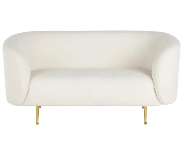 Conjunto de sofás com 6 lugares em tecido bouclé branco LOEN