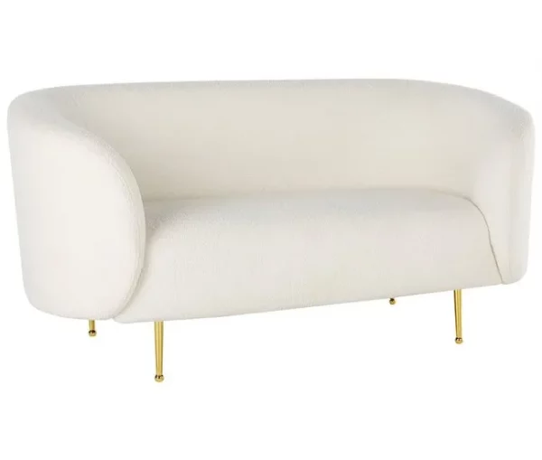 Conjunto de sofás com 6 lugares em tecido bouclé branco LOEN