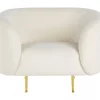 Conjunto de sofás com 6 lugares em tecido bouclé branco LOEN