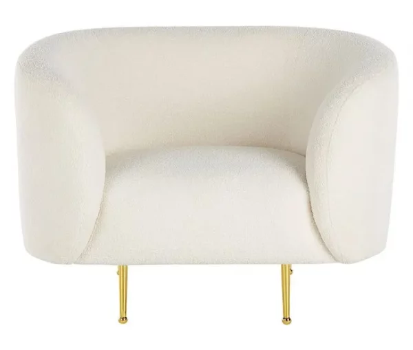 Conjunto de sofás com 6 lugares em tecido bouclé branco LOEN