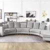 Sofa ROTUNDE Samtstoff hellgrau CH
