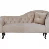 Chaiselongue LATTES rechtsseitig beige Samtstoff CH