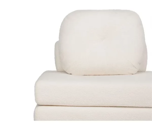 Sofá-cama de 1 lugar em tecido bouclé branco OLDEN