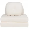 Sofá-cama de 1 lugar em tecido bouclé branco OLDEN