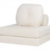 Sofá-cama de 1 lugar em tecido bouclé branco OLDEN