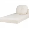 Sofá-cama de 1 lugar em tecido bouclé branco OLDEN