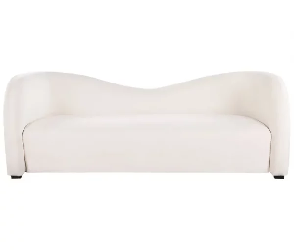 Sofá de veludo branco creme VELTADA