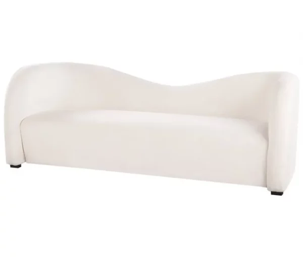 Sofá de veludo branco creme VELTADA