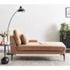 Chaise-longue à esquerda em bouclé cor de areia EWRON
