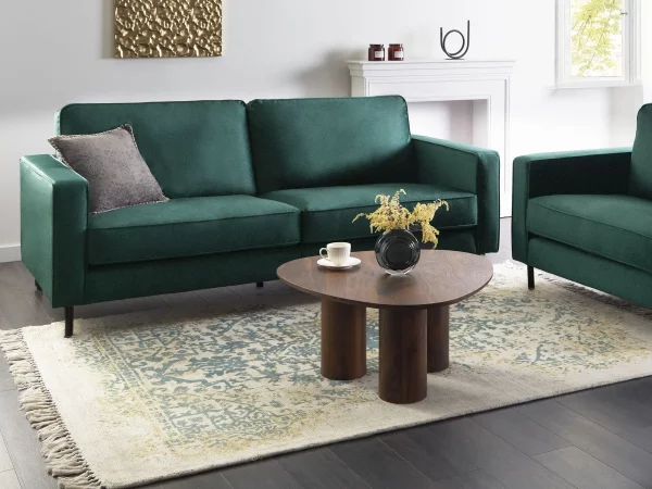 Sofa, SAVALEN, Velvet, Green,DEF