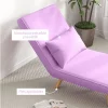 HOMCOM Sofá Cama Individual Sofá Cama Estofado em Linho com Encosto Ajustável em 5 Posições e Almofada Sofá Cama Pequeno para Sala de Estar 72x75x85 cm Rosa