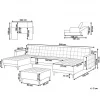 Sofá-cama em forma de U de 5 lugares com repousa-pés em veludo preto ABERDEEN