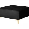 Sofá-cama em forma de U de 5 lugares com repousa-pés em veludo preto ABERDEEN