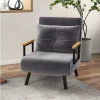 HOMCOM Poltrona Convertível em Cama Dobrável Poltrona 3 em 1 Convertível em Cama com Encosto Ajustável em 5 Níveis e Almofada Acolchoada para Escritório Sala de Estar Carga 120 kg 63x73x81 cm Cinza