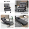HOMCOM Poltrona Convertível em Cama Dobrável Poltrona 3 em 1 Convertível em Cama com Encosto Ajustável em 5 Níveis e Almofada Acolchoada para Escritório Sala de Estar Carga 120 kg 63x73x81 cm Cinza