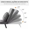 HOMCOM Poltrona Convertível em Cama Dobrável Poltrona 3 em 1 Convertível em Cama com Encosto Ajustável em 5 Níveis e Almofada Acolchoada para Escritório Sala de Estar Carga 120 kg 63x73x81 cm Cinza