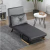 HOMCOM Poltrona Convertível em Cama Dobrável Poltrona 3 em 1 Convertível em Cama com Encosto Ajustável em 5 Níveis e Almofada Acolchoada para Escritório Sala de Estar Carga 120 kg 63x73x81 cm Cinza