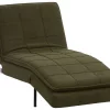Chaise longue LOIRET, green, fabric DEF