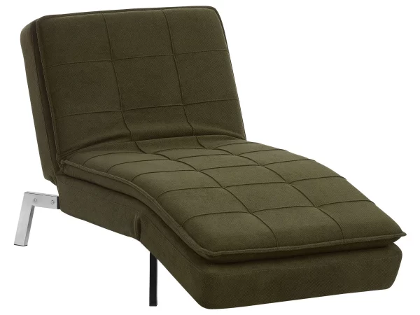 Chaise longue LOIRET, green, fabric DEF
