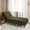 Chaise longue LOIRET, green, fabric DEF