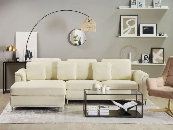 Sofa Ecksofa OSLO R beige ohne Ottomane CH