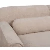 Sofá de canto 3 lugares em tecido chenille creme à direita SIMOS