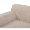 Sofá de canto 3 lugares em tecido chenille creme à direita SIMOS
