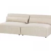 Sofá modular 2 lugares sem repousa-braços em veludo creme HELLNAR
