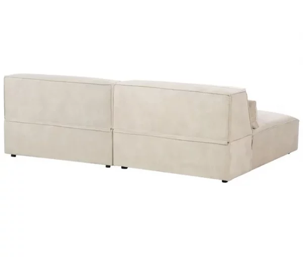 Sofá modular 2 lugares sem repousa-braços em veludo creme HELLNAR