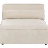 Sofá modular 2 lugares sem repousa-braços em veludo creme HELLNAR