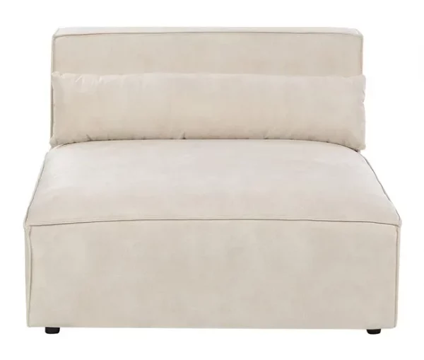 Sofá modular 2 lugares sem repousa-braços em veludo creme HELLNAR