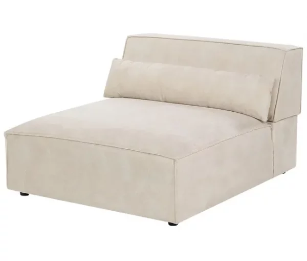 Sofá modular 2 lugares sem repousa-braços em veludo creme HELLNAR