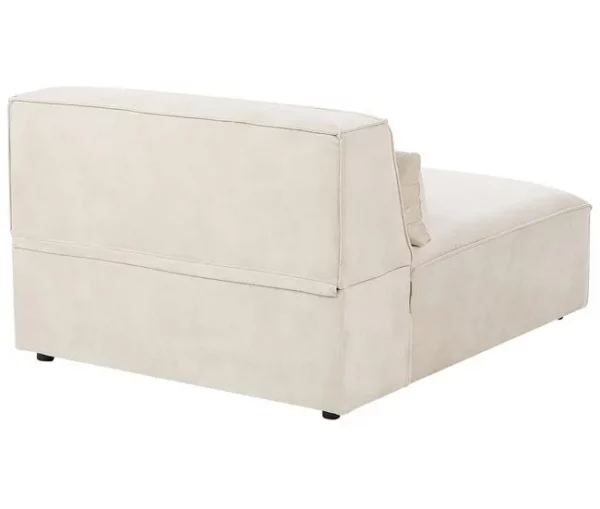 Sofá modular 2 lugares sem repousa-braços em veludo creme HELLNAR