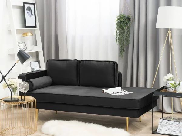 Chaiselongue MIRAMAS links schwarz CH.