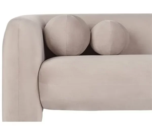 Sofá 3 lugares em veludo taupe LEIREN