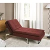 Chaise-longue ajustável em tecido vermelho LOIRET